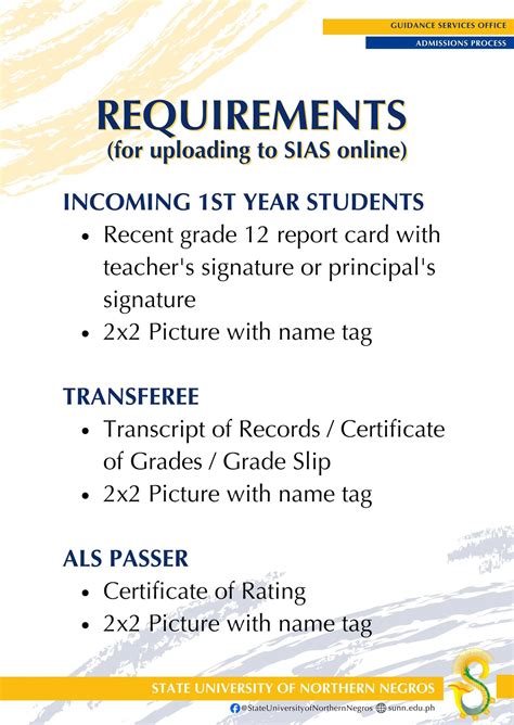 uls sias|Admission Requirements .